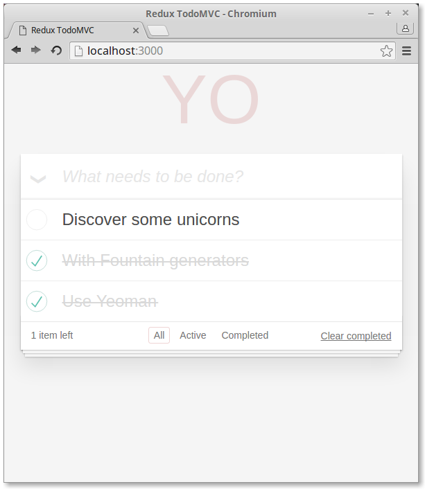 Finished TodoMVC app